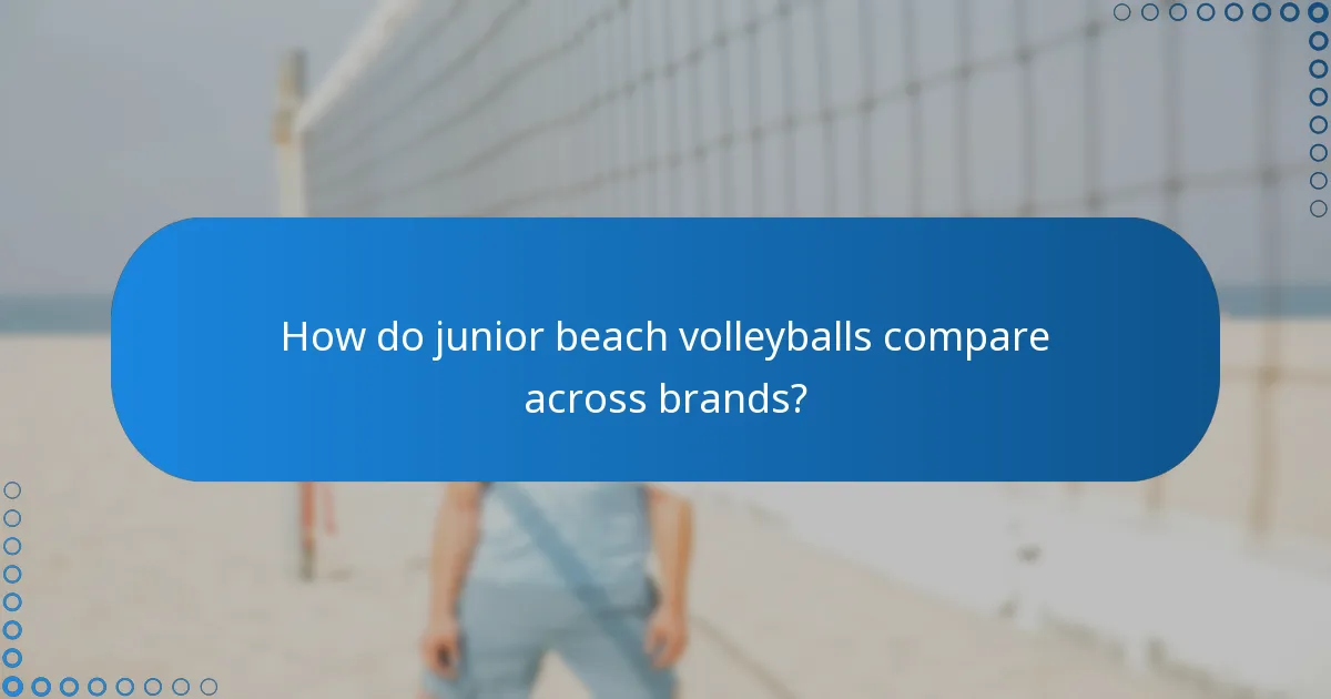 How do junior beach volleyballs compare across brands?