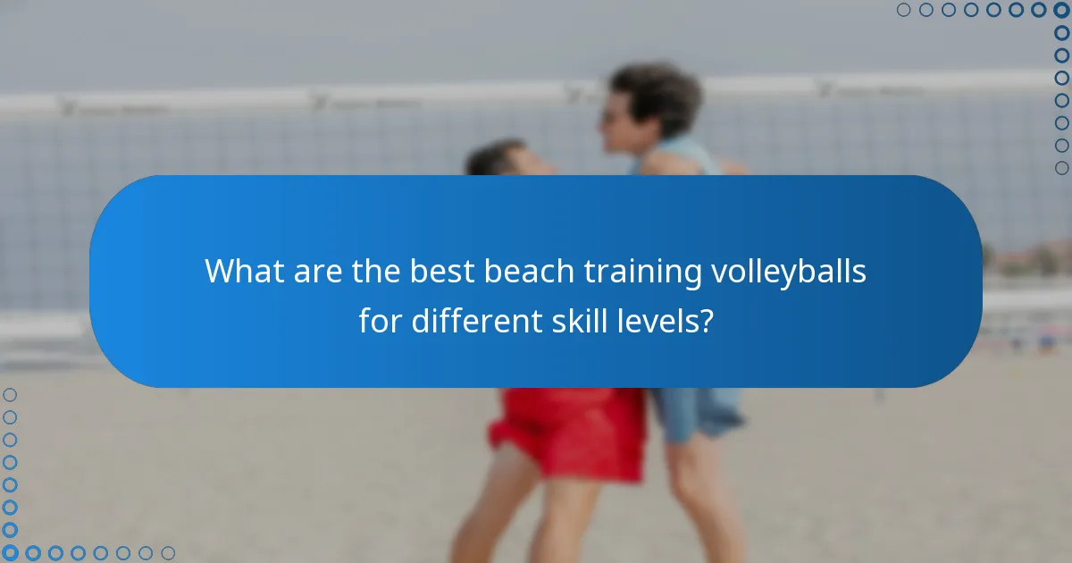 What are the best beach training volleyballs for different skill levels?