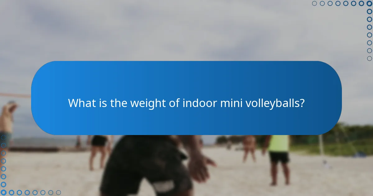 What is the weight of indoor mini volleyballs?