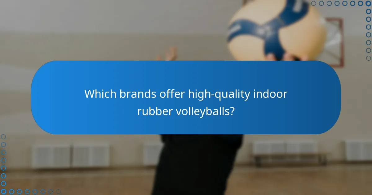 Which brands offer high-quality indoor rubber volleyballs?