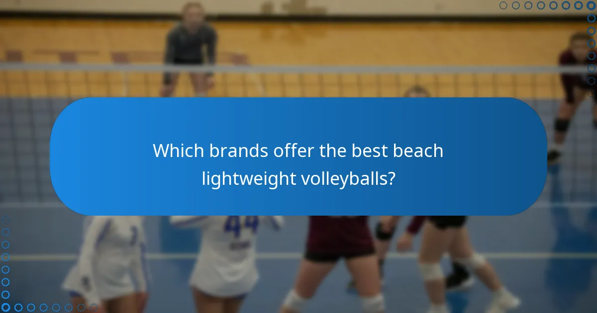 Which brands offer the best beach lightweight volleyballs?